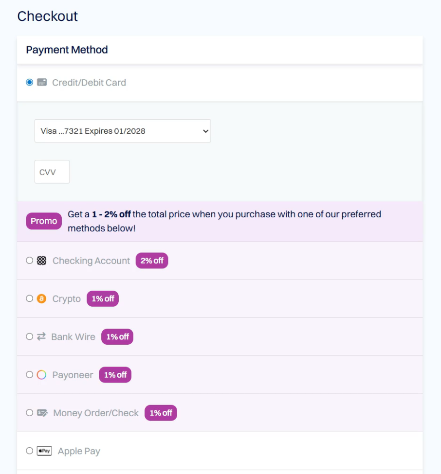 Dynadot payment method